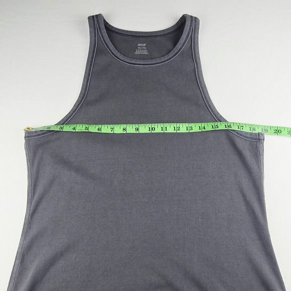 Aerie Ribbed Tank Dress High Neck Sleeveless Midi Side Slit Gray Womens‎ XXL - Picture 5 of 9
